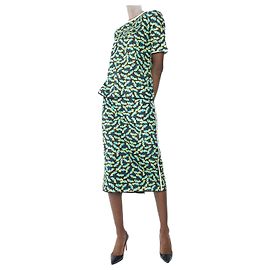 Marni Completo top e gonna con stampa geometrica blu e dettagli ritagliati - taglia IT 38 Blu