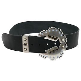 Isabel Marant Schwarzer Leder-Nietengürtel Schwarz
