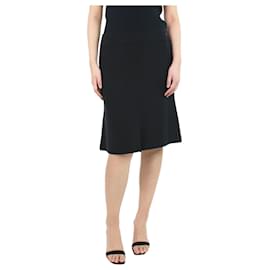 Chanel-Chanel Black knee lenght silk skirt - size UK 14-Black