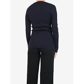 Prada-Marineblauer Pullover mit gerippten Taschen – Größe UK 8-Blau