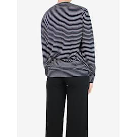 Loro Piana-Navy blue and white striped crewneck sweater - size M-Blue