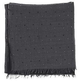 Loro Piana Sciarpa con perline grigio scuro e nero Grigio