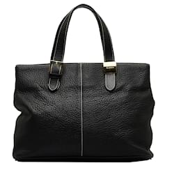 Burberry-Burberry Black Calf Leather Tote-Black