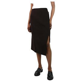 Soeur Dark brown asymmetrical wool wrap skirt - size US 2 Brown