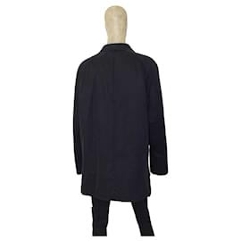 Burberry-Burberry homme trench bleu foncé veste longueur moyenne manteau taille 60-Bleu