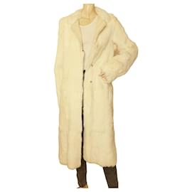 Autre Marque-TWICE by Tittaporta white rabbit fur long length style fur jacket coat size 44-White
