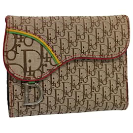 Christian Dior-Christian Dior Trotter Canvas Rasta Color Day Planner Couverture Beige Auth ar10439-Beige