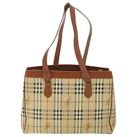 Autre Marque-Burberrys Nova Check Tote Bag PVC Leather Beige Auth ep1961-Beige