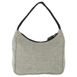 Prada-PRADA Hand Bag Canvas Gray Auth yk9122-Grey