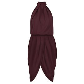 Autre Marque Monique Singh, Burgunderrotes drapiertes Kleid Rot
