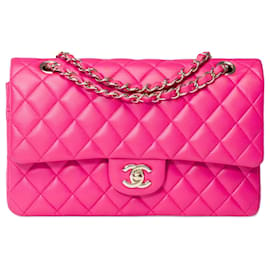 Chanel-Sac Chanel Timeless/Classic in Pink Leather - 101332-Pink