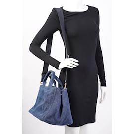 Prada-Prada Canapa Tote Blue Denim-Blue