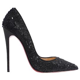 Christian Louboutin So Kate 120 Black Sequins Sequin EU 39 Uk 6 Black