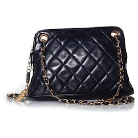 Chanel-Chanel, Vintage quilted leather shoulder bag-Blue