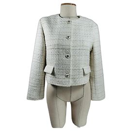 Sandro Tweed Blazer Ecru Gold Size 40 Multiple colors