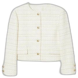 Sandro Tweed Blazer Ecru Gold Size 42 Multiple colors