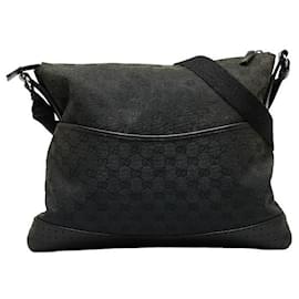 Gucci-GG Canvas Crossbody Bag 145856-Black