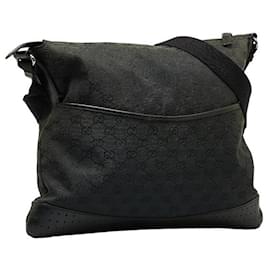 Gucci-GG Canvas Crossbody Bag 145856-Black