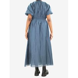 Autre Marque-Blue puff short-sleeved maxi dress - size UK 16-Blue