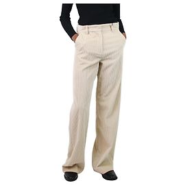 Weekend Max Mara Cremefarbene Cordhose mit weitem Bein – Größe UK 8 Roh