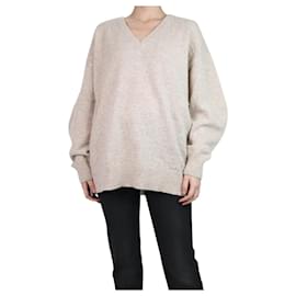 Autre Marque-Beige wool and alpaca blend v-neck jumper - size S-Other