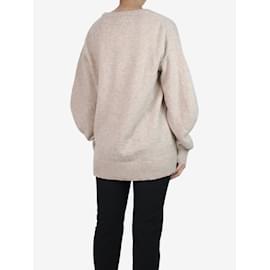 Autre Marque-Beige wool and alpaca blend v-neck jumper - size S-Other