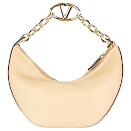 Valentino-Beige small VLogo Moon Hobo bag-Other