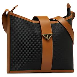 Yves Saint Laurent-YSL Black PVC Crossbody Bag-Brown,Black