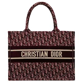 Dior-Dior Red Medium Oblique Book Tote-Red