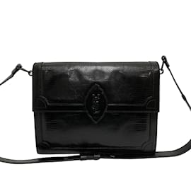 Yves Saint Laurent-Leather Logo Handbag-Black