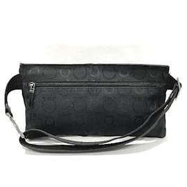 Salvatore Ferragamo-Gancini Canvas Belt Bag 5811-Black