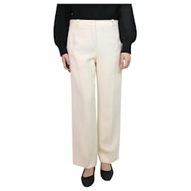 Loro Piana-Cream straight-leg cropped trousers - size UK 12-Cream