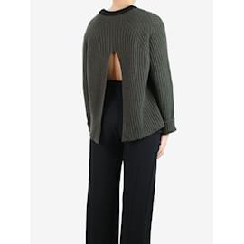 Marni-Suéter de lã verde com nervuras nas costas abertas - tamanho UK 10-Verde