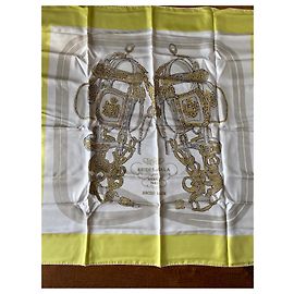 Hermès Brides de Gala Brodé Main Jaune