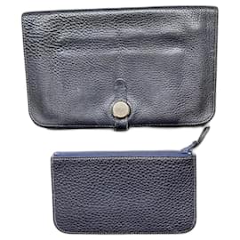 Hermès-carteiras-Azul escuro
