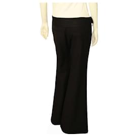 Balmain-Balmain Black Wool Pleated Waist Flare Leg Dress Trousers Pants size 40-Black