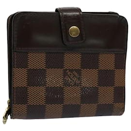 Louis Vuitton-LOUIS VUITTON Damier Ebene Kompakte Geldbörse mit Reißverschluss N61668 LV Auth 56693-Andere