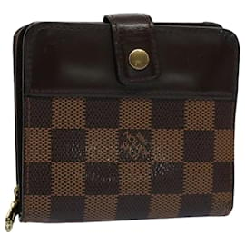 Louis Vuitton-LOUIS VUITTON Damier Ebene Compact zip Wallet N61668 LV Auth 56693-Other