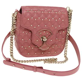Bulgari-BVLGARI Shoulder Bag Leather Pink 385430 auth 56753a-Pink