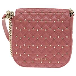 Bulgari-BVLGARI Shoulder Bag Leather Pink 385430 auth 56753a-Pink