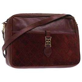 Balenciaga-BALENCIAGA Shoulder Bag Suede Leather Red Auth bs9083-Red