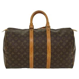 Louis Vuitton-Louis Vuitton Monogram Keepall 45 Borsa Boston M41428 LV Aut 55973-Monogramma