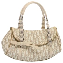 Christian Dior-Christian Dior trotter romantic Hand Bag PVC Leather Beige 03-RU-0037 auth 56961-Beige