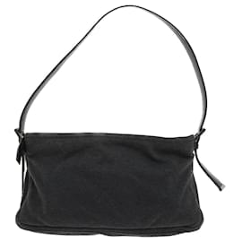 Fendi-FENDI Mamma Baguette Shoulder Bag Canvas Gray Auth ar10408-Grey