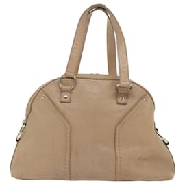 Saint Laurent-SAINT LAURENT Bolso Tote Cuero Beige 156464 Auth FM2827-Beige