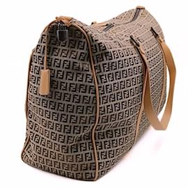 Fendi-Fendi Fendi travel shoulder bag in beige zucchini canvas-Beige