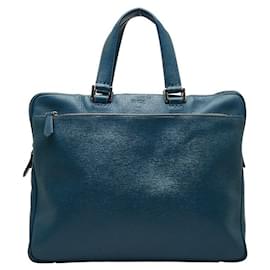 Fendi-Leather Business Bag-Blue