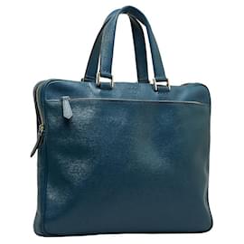 Fendi-Leather Business Bag-Blue