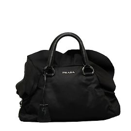 Prada Tessuto Babado Bauletto Preto