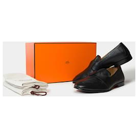 Hermès-HERMES-Schuh aus schwarzem Leder - 101537-Schwarz